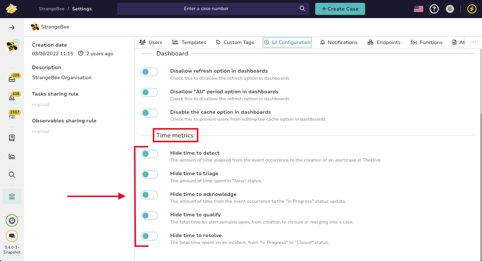 TheHive Metric display improvements - 1