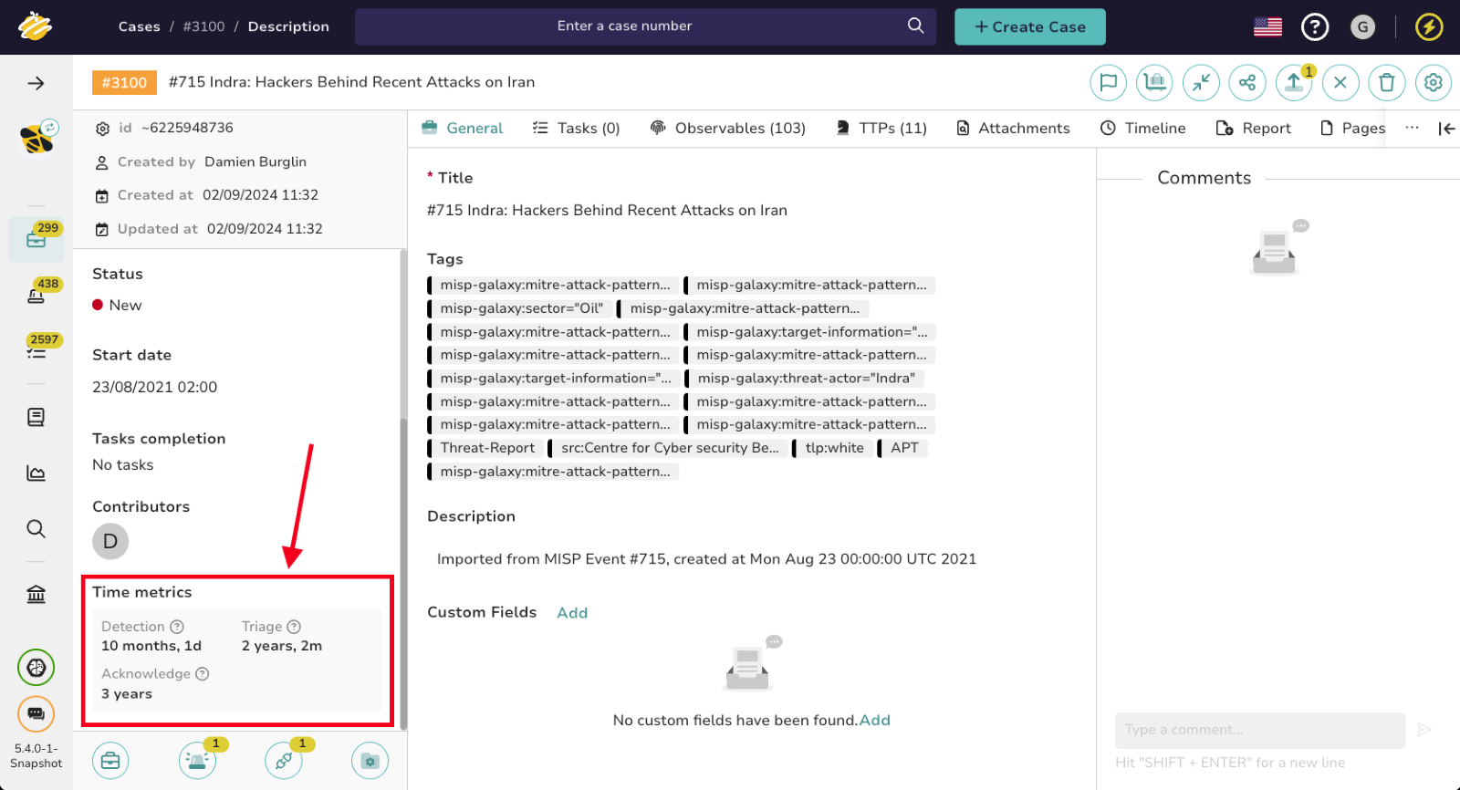 TheHive Metric display improvements - 2