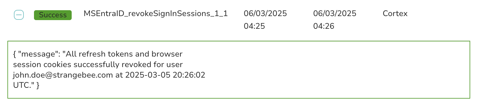 revokeSignInSessions Cortex TheHive